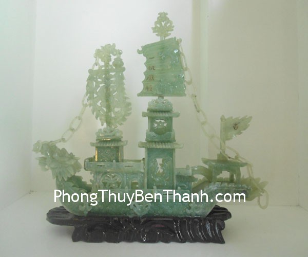 thuyen buom rong ngoc lieu ninh k039 02 Thuyền buồm rồng ngọc Liêu Ninh may mắn đế gỗ K039